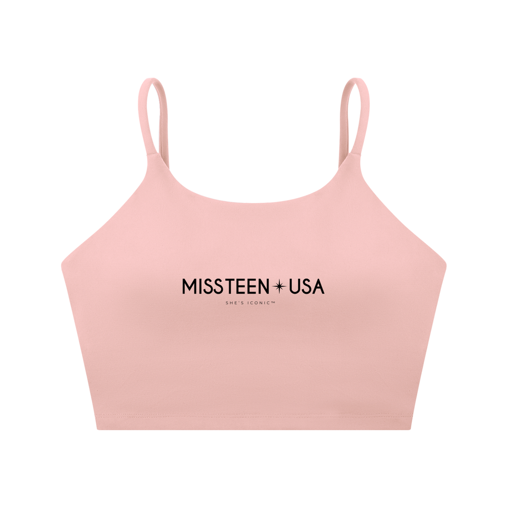 Miss Teen USA Spaghetti Strap Yoga Sports Bra