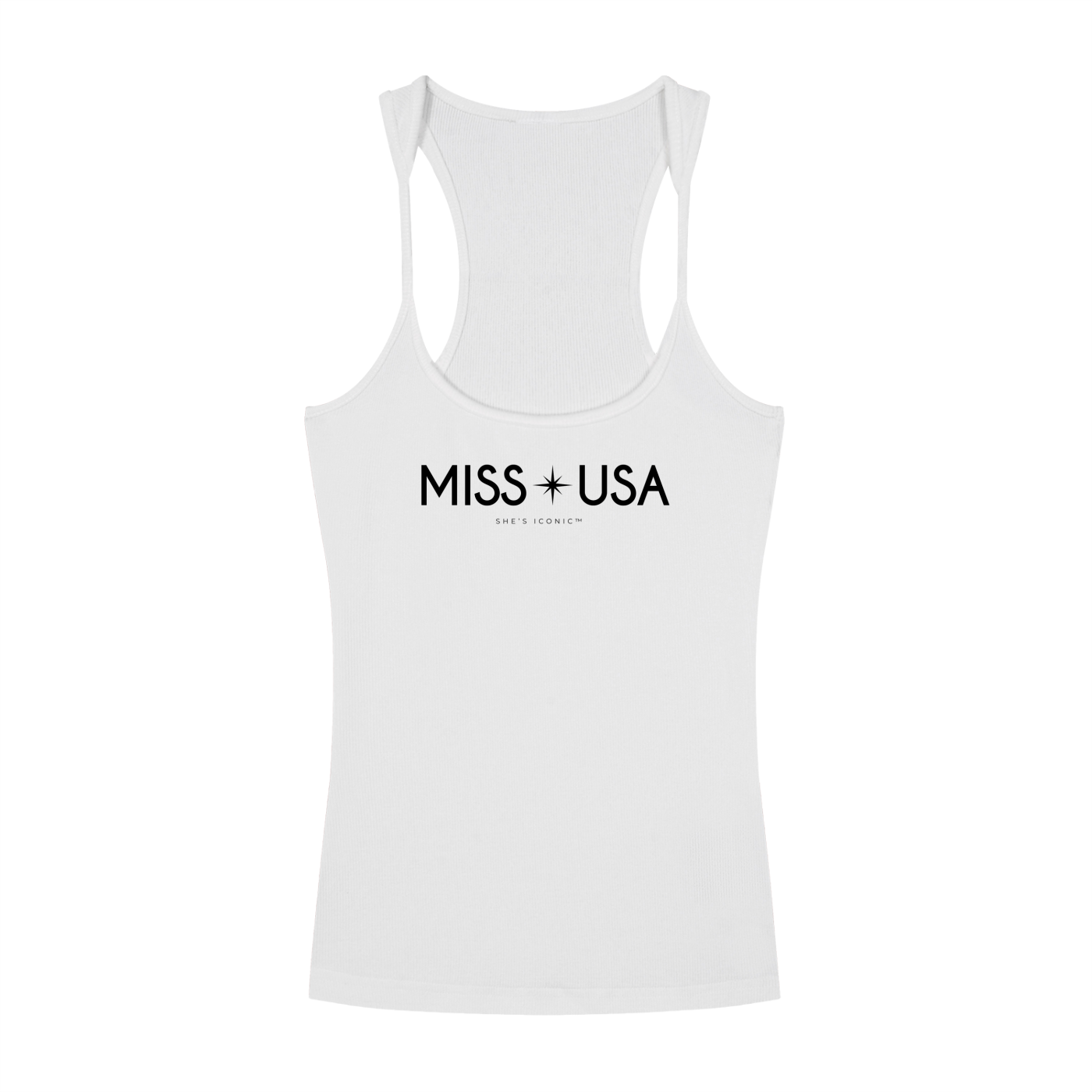 Miss USA Slim Fit Ribbed Racerback Tank Top
