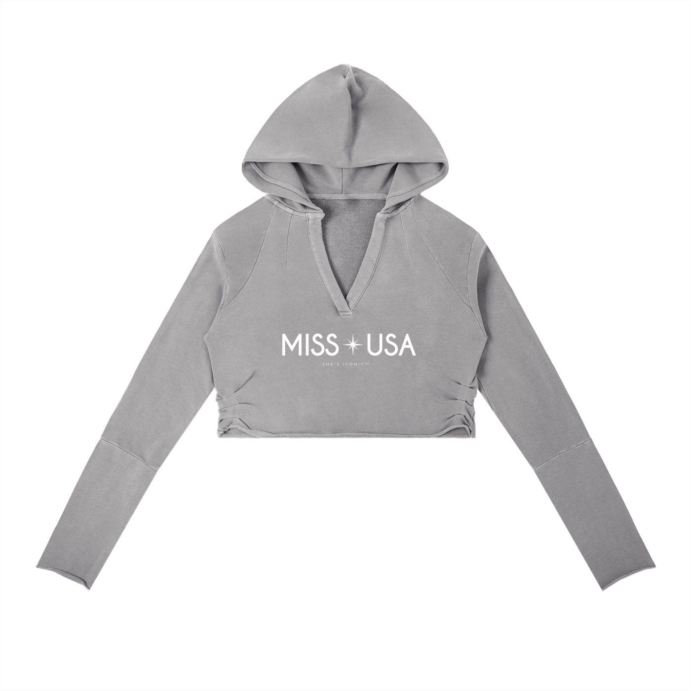 Miss USA Vintage Washed Raw Edge Hoodie
