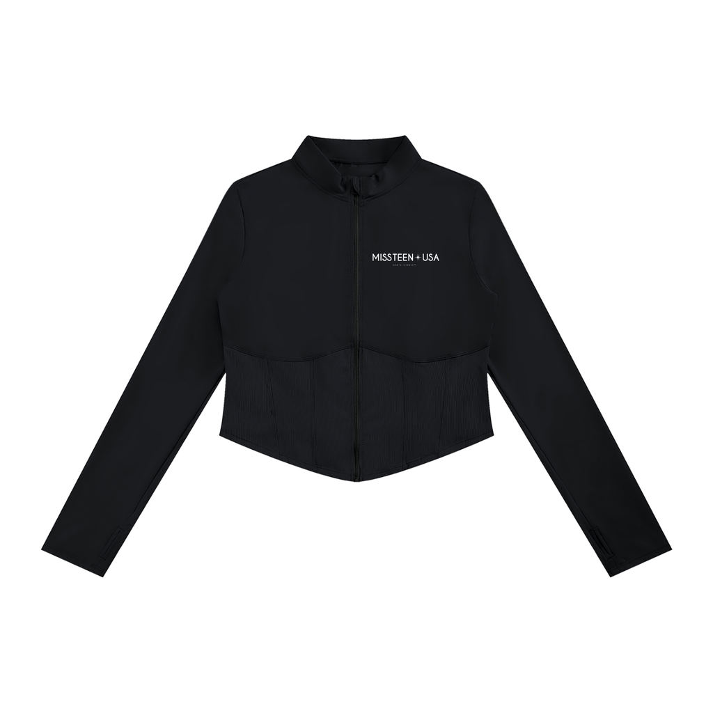 Miss Teen USA Women's Slim Fit Full-Zip Yoga Jacket