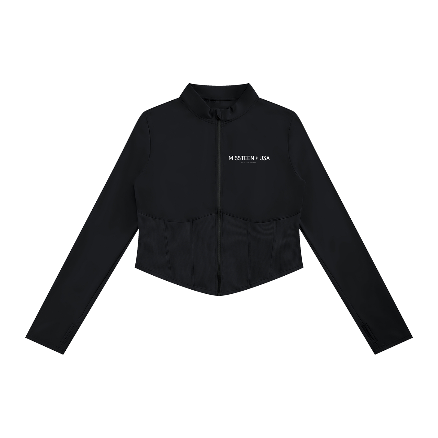 Miss Teen USA Women's Slim Fit Full-Zip Yoga Jacket