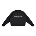 Miss USA Essential Fleece Mock-Neck Crew Sweatshirt
