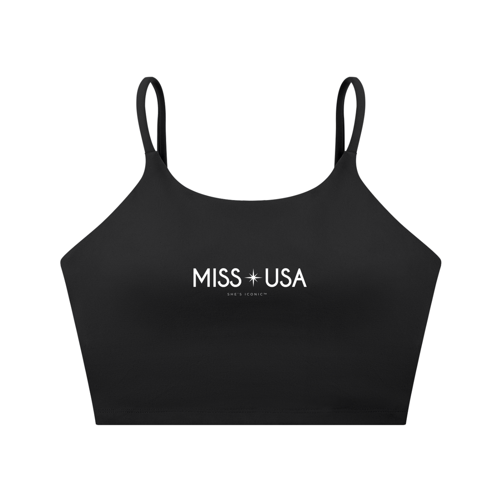 Miss USA Spaghetti Strap Yoga Sports Bra