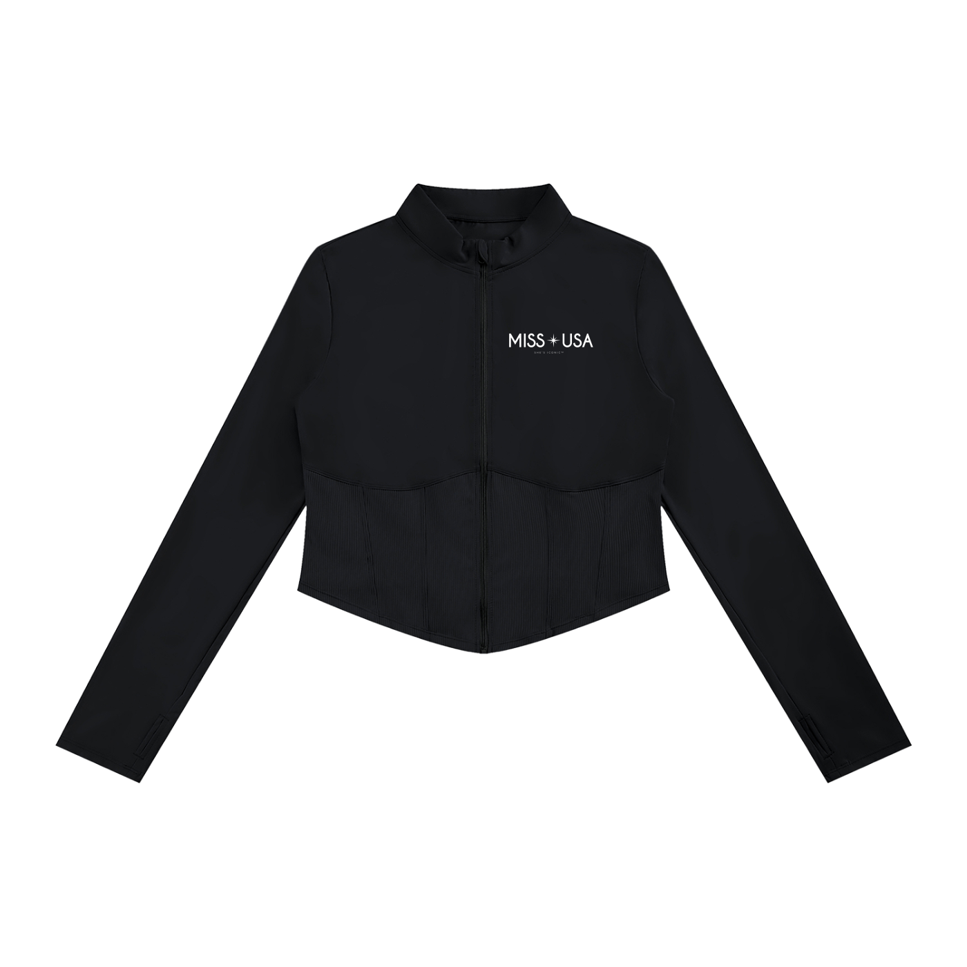 Miss USA Women's Slim Fit Full-Zip Yoga Jacket